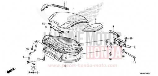 COUVERCLE BAGAGES NC750SAJ de 2018